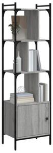Biblioteczka z drzwiczkami, szary dąb sonoma, 44,5x30x154,5 cm