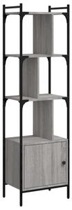 Biblioteczka z drzwiczkami, szary dąb sonoma, 44,5x30x154,5 cm