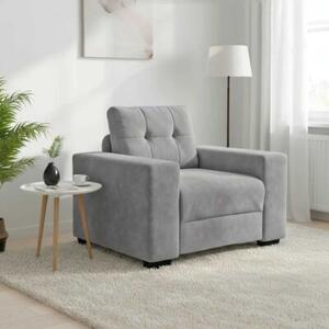 Sofa fotel jasnoszary 100x78x80 cm aksamit