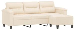 Sofa 3-os. z podnÃ³Å¼kiem, beÅ¼owa, 180 cm, obita mikrofibrÄ