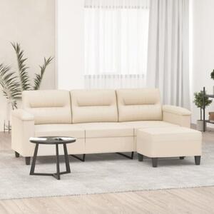 Sofa 3-os. z podnÃ³Å¼kiem, beÅ¼owa, 180 cm, obita mikrofibrÄ