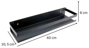 Półka łazienkowa wisząca pod prysznic DELVANT BANO CZARNA 40 cm