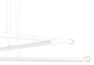 Lampa wisząca biała Tubo 6-punktowy metalowy zwis nad stół