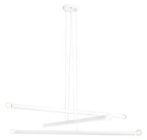 Lampa wisząca biała Tubo 6-punktowy metalowy zwis nad stół