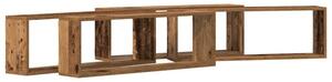 Półka naścienna z półką 4 szt. stare drewno 80 x 15 x 26 cm