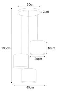 Regulowana lampa wisząca z 3 abażurami - S954-Jova