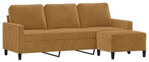 Sofa 3-osobowa z podnÃ³Å¼kiem, brÄ zowy, 180 cm, aksamit