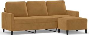 Sofa 3-osobowa z podnÃ³Å¼kiem, brÄ zowy, 180 cm, aksamit