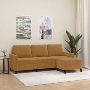 Sofa 3-osobowa z podnÃ³Å¼kiem, brÄ zowy, 180 cm, aksamit