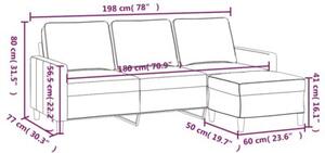 Sofa 3-osobowa z podnÃ³Å¼kiem, brÄ zowy, 180 cm, aksamit