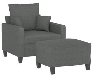 Fotel z podnÃ³Å¼kiem, ciemnoszary, 60 cm, obity tkaninÄ