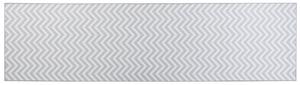 Dywan chodnikowy prostokątny klasyczny wzór w jodełkę 80 x 300 cm biał-szary Saikheda Beliani