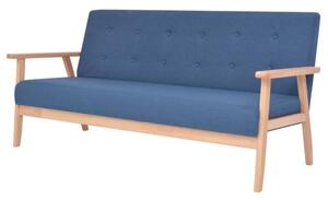 Sofa 3-osobowa tapicerowana, niebieska