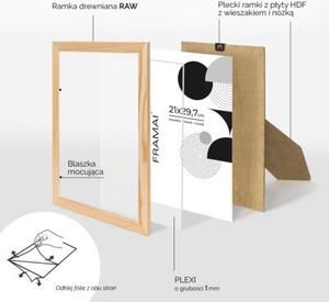 Ramka na zdjęcia 21x29,7 cm A4 z drewna surowego sosnowa ramka DIY FRAMAI®