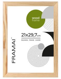 Ramka na zdjęcia 21x29,7 cm A4 z drewna surowego sosnowa ramka DIY FRAMAI®