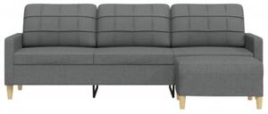 Sofa 3-osobowa z podnÃ³Å¼kiem, ciemnoszara, 210 cm, tkaninÄ