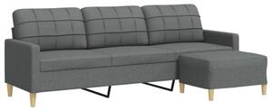Sofa 3-osobowa z podnÃ³Å¼kiem, ciemnoszara, 210 cm, tkaninÄ