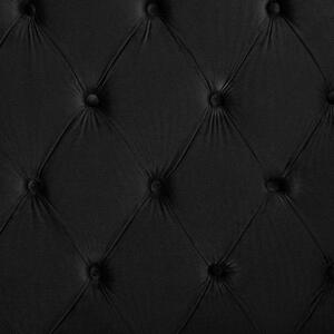 Łóżko tapicerowane welurowe wezgłowie ozdobne guziki 140 x 200 cm czarne Ayette Beliani