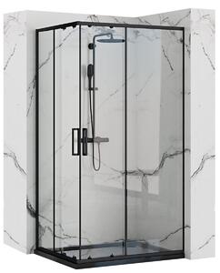 Rea Punto Black kabina prysznicowa 100x80 cm prostokątna czarny półmat/szkło przezroczyste REA-K4806