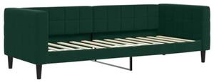 Sofa rozsuwana z szufladami, ciemnozielona, 80x200 cm, aksamit