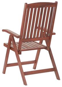 Zestaw 2 krzeseł ogrodowych drewno akacjowe z poduszkami białymi Toscana Beliani