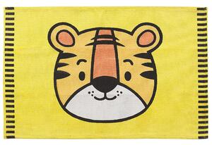 Dywan do pokoju dziecięcego motyw tygrysa 60 x 90 cm żółty Ranchi Beliani