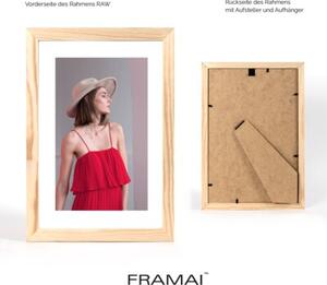 Ramka na zdjęcia 20x30 cm z drewna surowego sosnowa ramka DIY FRAMAI®