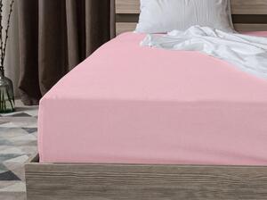 Jersey prześcieradło różowe 90 x 200 cm