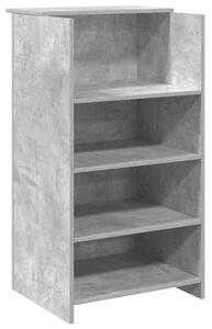 Biurko recepcyjne betonowe szare 55x50x103,5 cm drewno klejone