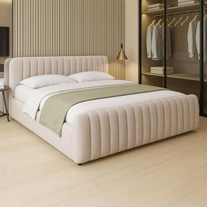MebleMWM Łóżko tapicerowane z pojemnikiem SFG0160P | 140x200 | Boucle | Beż #4