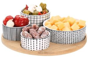 Miseczki na przekąski porcelanowe na tacy 5 el