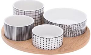 Miseczki na przekąski porcelanowe na tacy 5 el