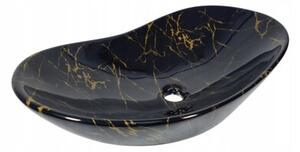 Umywalka nablatowa Estiva FABA Marmo Black Gold marmur czarna złote żyłki 60,5x30x16 cm 1 szt