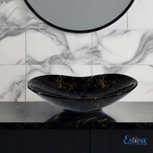 Umywalka nablatowa Estiva FABA Marmo Black Gold marmur czarna złote żyłki 60,5x30x16 cm 1 szt