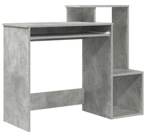 Biurko z szufladÄ z pÃ³ÅkÄ betonowy szary 106 x 41 x 88.5 cm