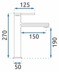 Bateria Umywalkowa REA OVAL Wysoka Złoty
