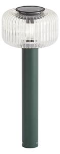 Nowoczesny słupek ogrodowy zielony z żebrowanym szkłem z LED Solar IP65 - Ribble Mushroom