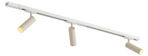 Nowoczesny system oświetlenia szynowego z 3 reflektorami, biały z beżowym, 1-fazowy GU10 35mm - Iconic Jeana Luxe