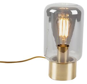 Designerska lampa stołowa mosiądz z dymionym szkłem - Bliss Cute
