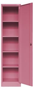 Wąska szafka do biura ALEX, 450 x 1850 x 400 mm, Fresh Style: pudrowy róż
