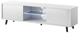 Szafka RTV Luna LED Biała 140 cm, salon, pod telewizor, pod TV
