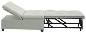 Nowoczesna sofa z funkcjÄ spania w kolorze jasnoszarym z aksamitnym wykoÅczeniem