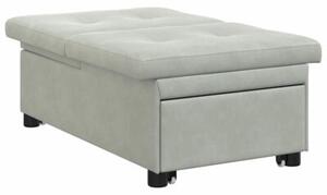 Nowoczesna sofa z funkcjÄ spania w kolorze jasnoszarym z aksamitnym wykoÅczeniem