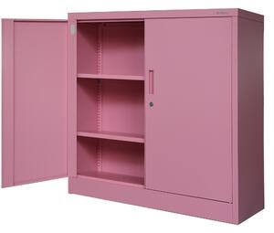 Szafka z półkami BEATA, 900 x 930 x 400 mm, Fresh Style: pudrowy róż