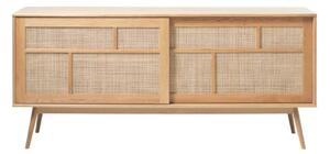 Drewniana komoda Barrali (46710201), 180 cm, jasny dąb, rattan