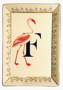 Taca dekoracyjna z porcelany kostnej Flamingo