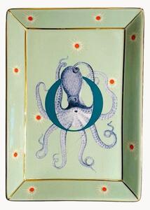 Taca dekoracyjna z porcelany kostnej Octopus