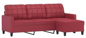 Sofa 3-osobowa z podnÃ³Å¼kiem, winna czerwieÅ, 180 cm, ekoskÃ³ra