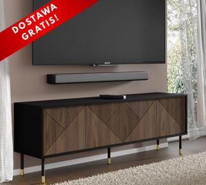 Elegancka szafka RTV na nóżkach czerń | Umeblowana.com