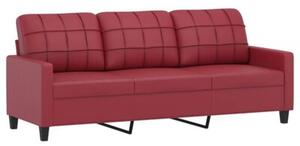 Sofa 3-osobowa z podnÃ³Å¼kiem, winna czerwieÅ, 180 cm, ekoskÃ³ra